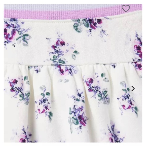 Janie and Jack Floral Skirt - Purple and White fleece skirt - Picture 3 of 5